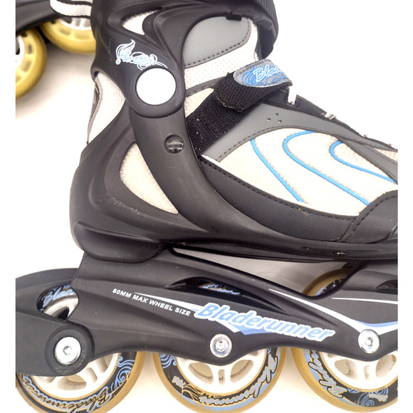 BLADERUNNER@ Pro 80 ABEC 5 Inline Skates Black Blue Gray 80mm Wheel Womens Sz 8" - Picture 7 of 8